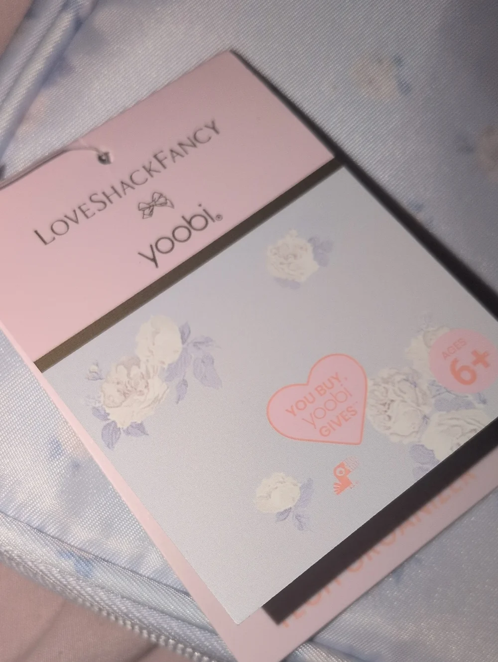 LoveShackFancy Pastel Blue Floral Tablet/Tech Sleeve Nwt
